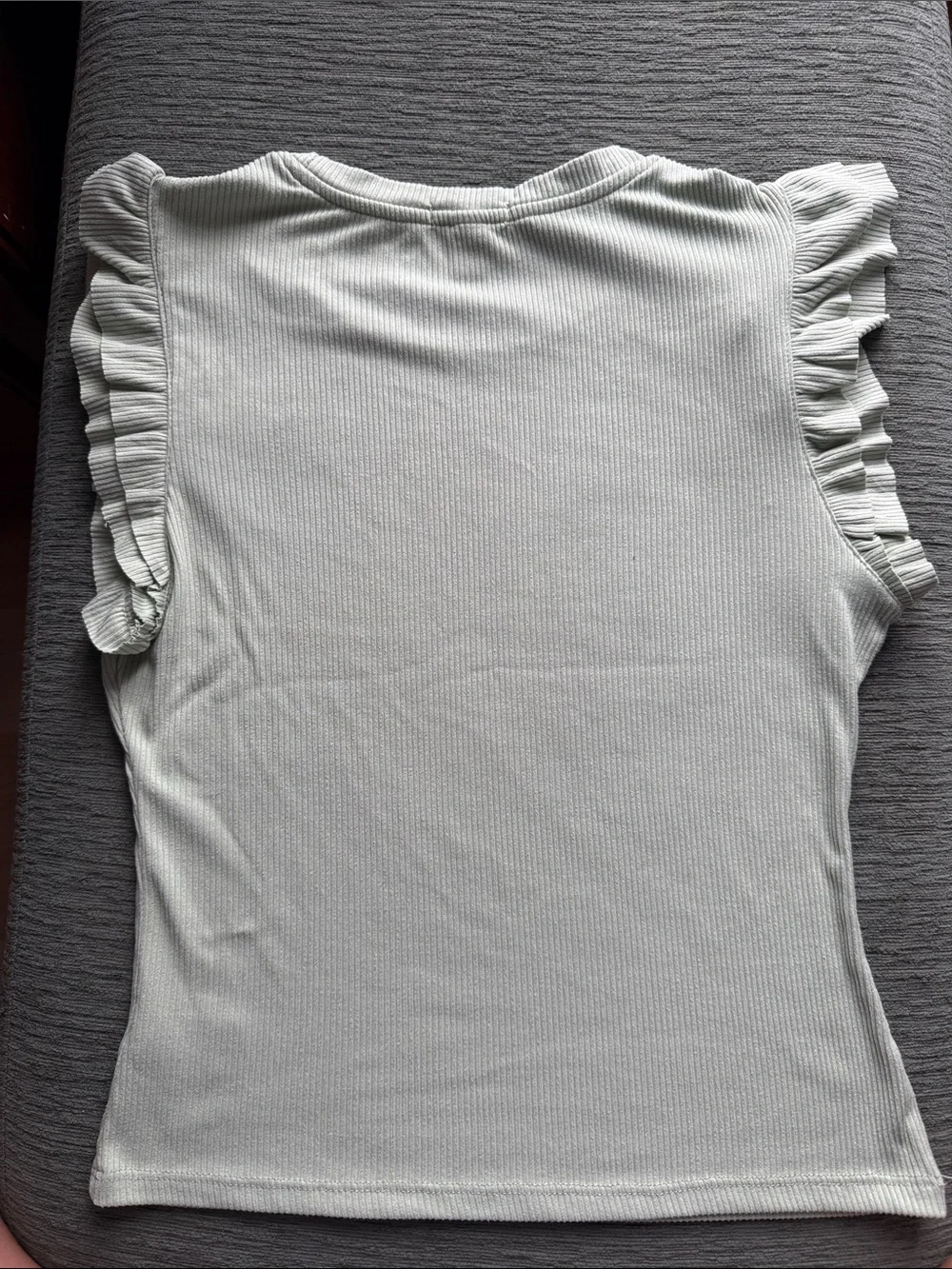 Derek Heart Mint Green Ribbed Ruffle Sleeve Tank - Picture 5 of 5